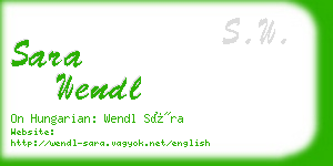 sara wendl business card